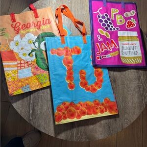 Trader Joe’s Colorful Reusable Tote Bags Set of 3. NEW
